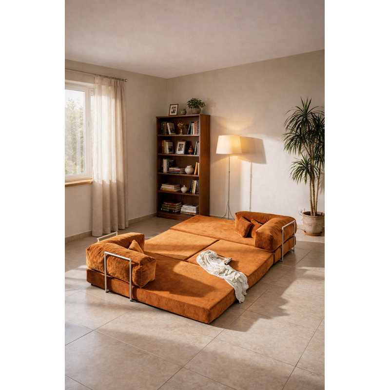 Canapé modulaire en velours Terracotta, Terra Cotta