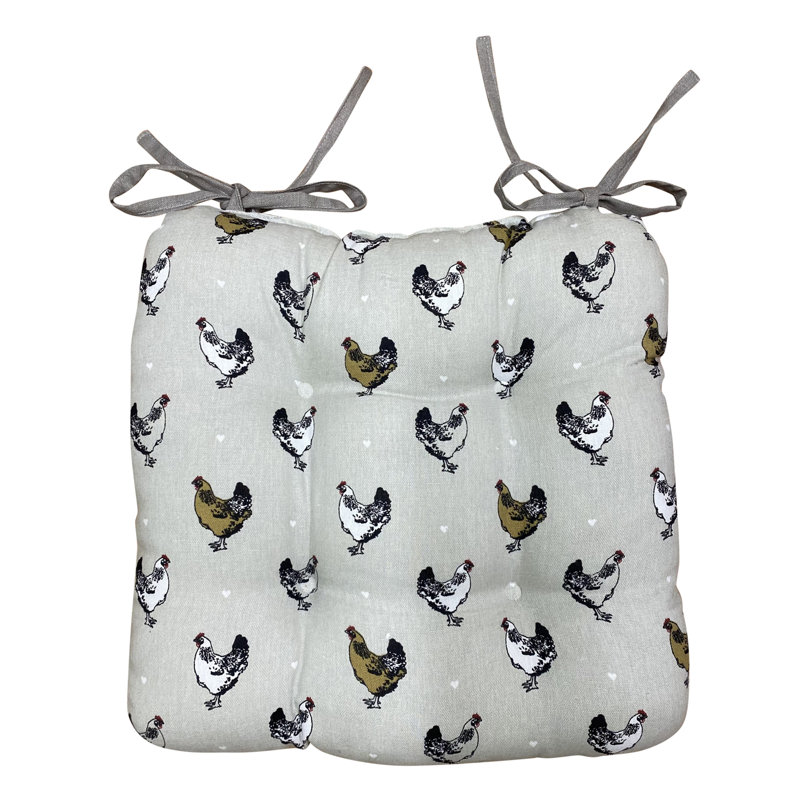 A Chicken Print Design Seat Cushion
