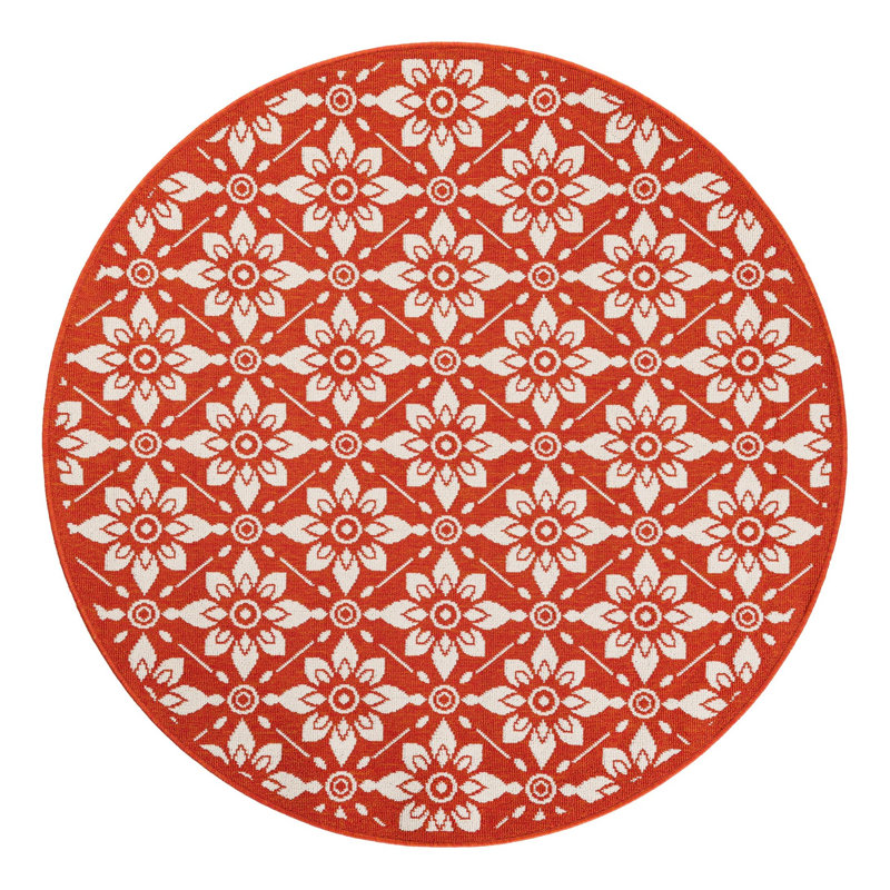Indoor/Outdoor Trellis Area Rug, Round 5'1"