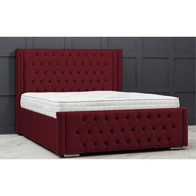 Upholstered Velvet Sleigh Bed