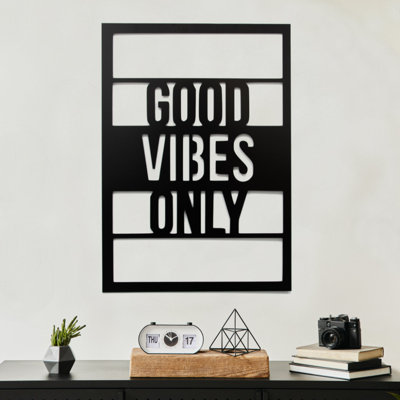 Art mural en métal Good Vibes Only