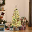 HOMCOM Prelit Snow Flocked Christmas Tree w/ Light Xmas Decoration Green-1237803780