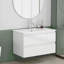 Ensemble de meuble-lavabo 31,5 po avec lavabo, armoire avec 2 grands tiroirs, système de fermeture en douceur, 2 grands tiroirs, conception sans poignée, assemblage facile