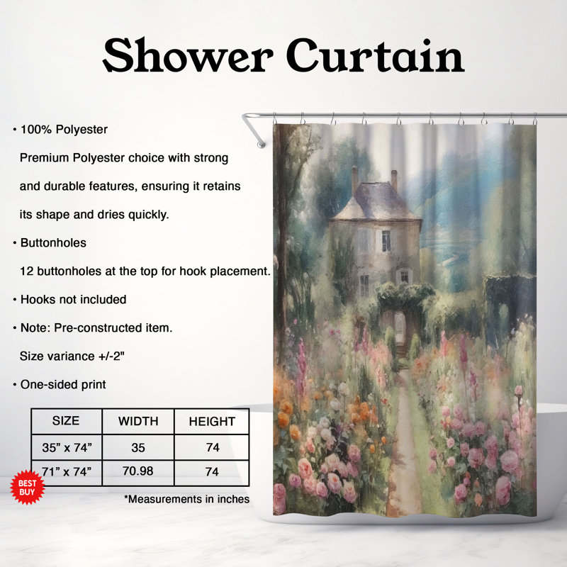 Shower Curtain, 74"H x 71"W