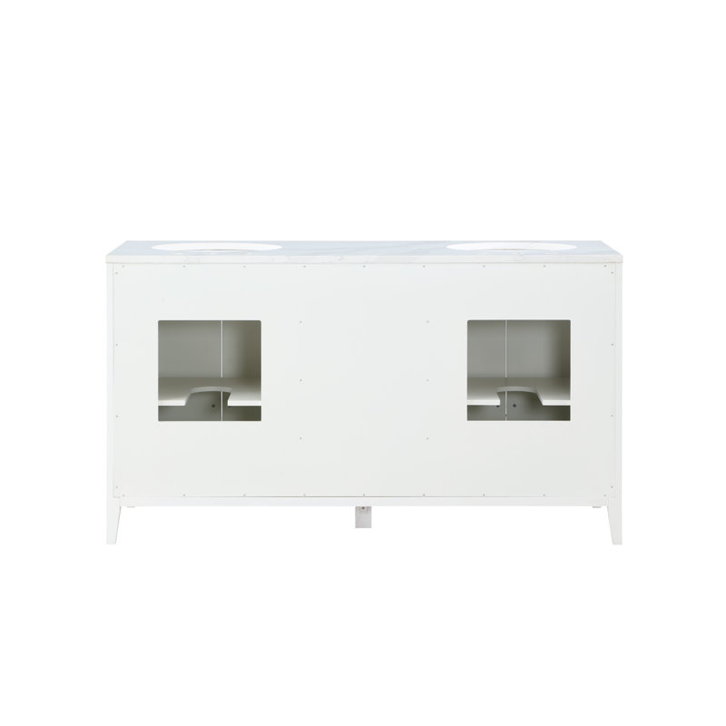 Alsup 60" Double Bathroom Vanity Set, White