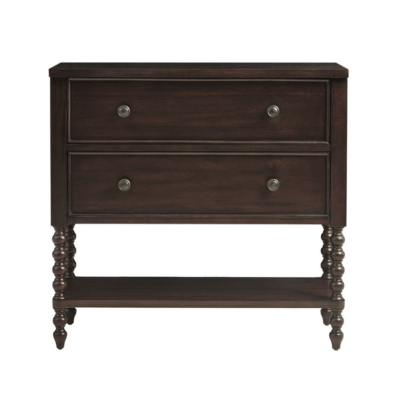 Commode d'appoint 2 tiroirs, Brun