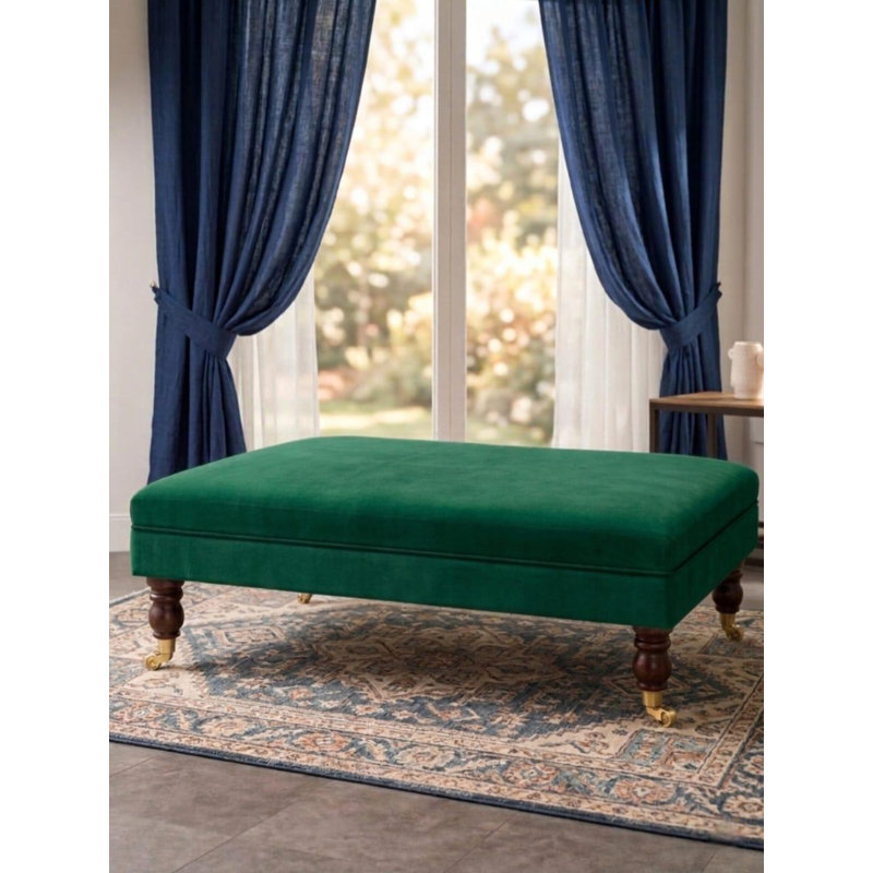 Accent Stool, Crushed Velvet, Silver