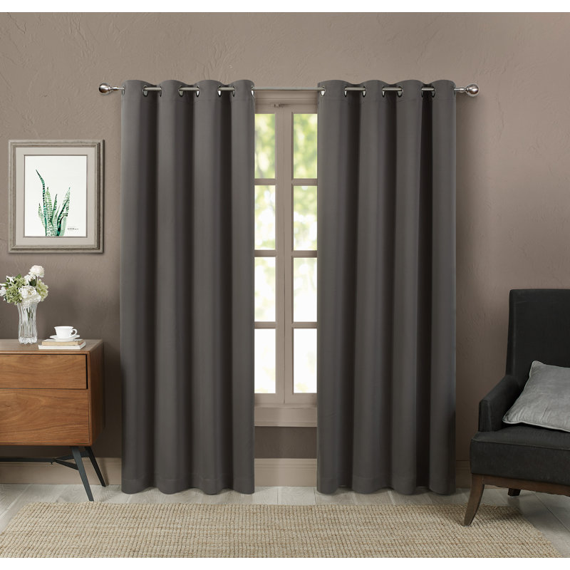 Essential Blackout Curtain Collection Blackout Pair, 52" W x 108" L, Black