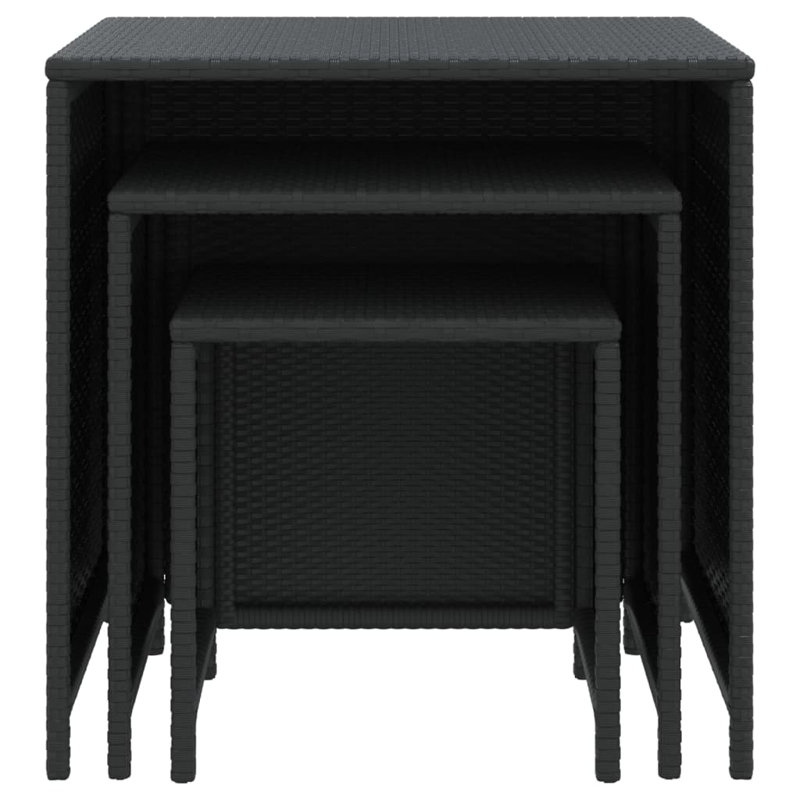 Ahrent 3 Piece Nest of Tables, Black