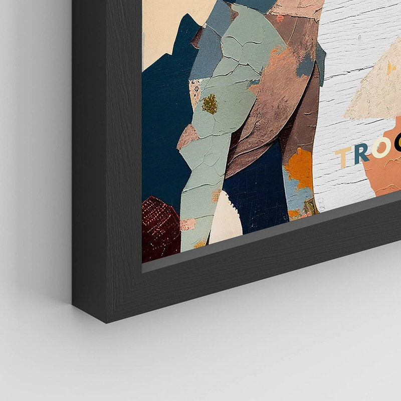 Boy's Bedroom Colorful Dinosaur Contemporary Pictures Framed Wall Art 4 Pieces Small Paper Print, 16" H x 12" W, Black