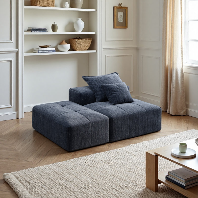 Modern Oversized Modular Sectional Sofa,Sparkling Chenille Fabric Soft Cushion Sofa With 2 Pillows,DIY Combination Tufted Sofa