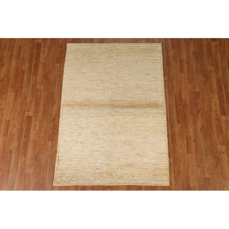 Tapis oriental rayé Gabbeh noué à la main 4 x 6