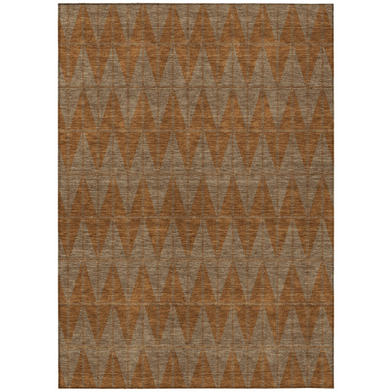 Machine Washable Indoor/Outdoor Kugler ACN2415 Geometric Rug, Rectangle 10' x 14'