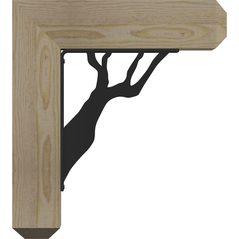Damon 4" Triple Brace Craftsman Ironcrest Bracket, 14"H x 11 1/2"D, 3 1/2"W x 2"T Douglas Fir (Smooth)