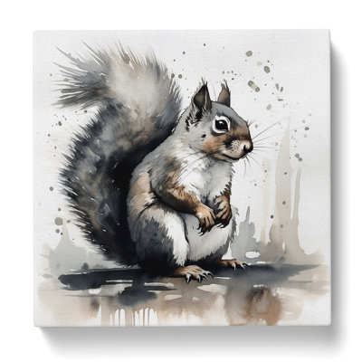 Squirrel Ink Wash - Wrapped Canvas
