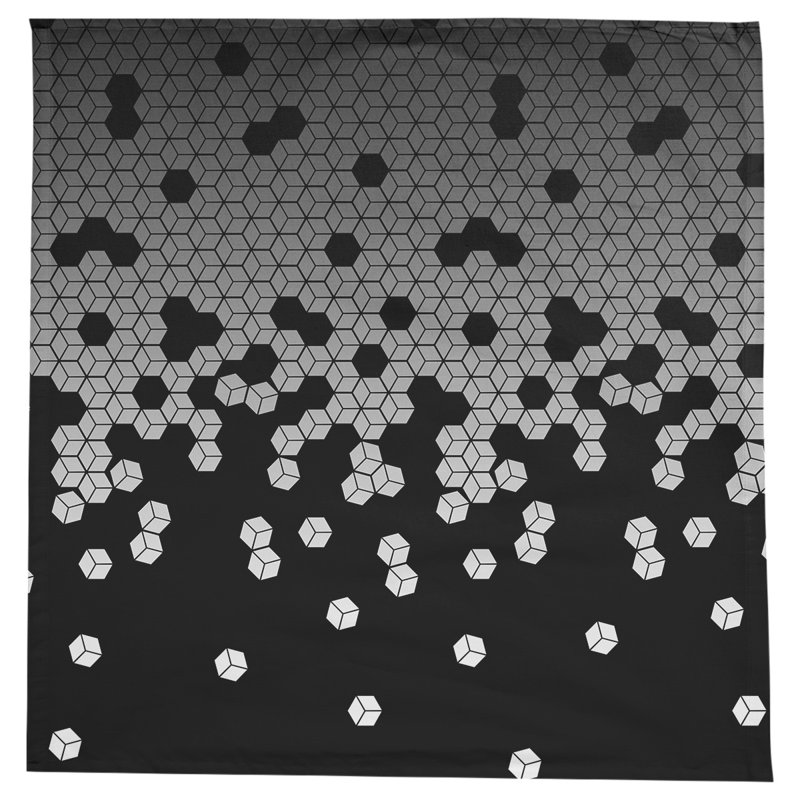 Leffel Tumbling Cube Pattern Tablecloth, White
