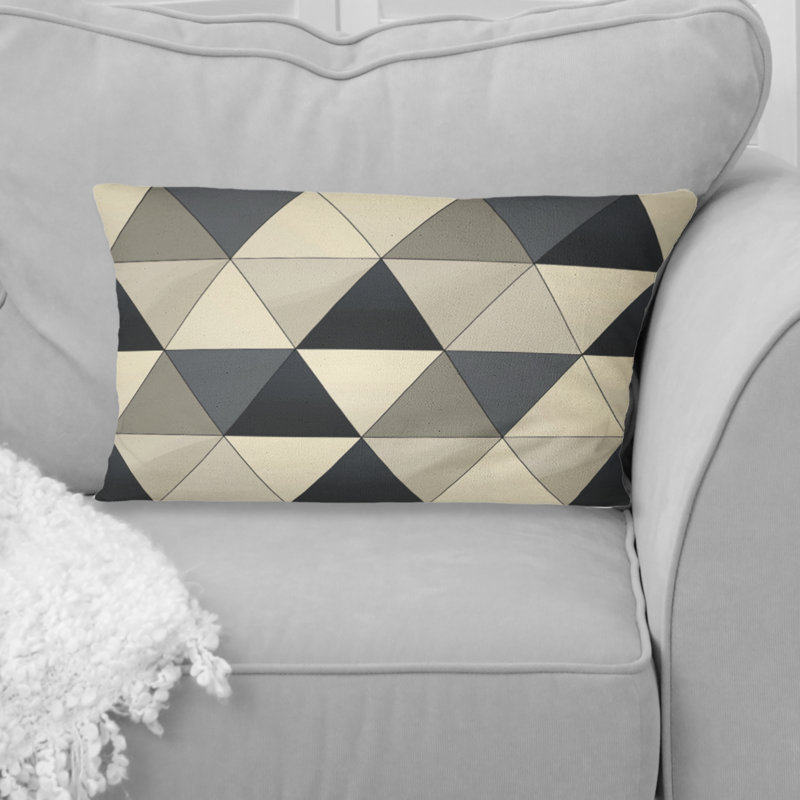 Coussin lombaire Mid-Century noir Greytriangle