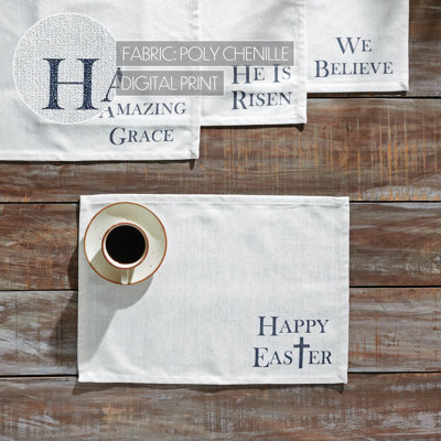 Heyder Polyester No Pattern Rectangle Placemat