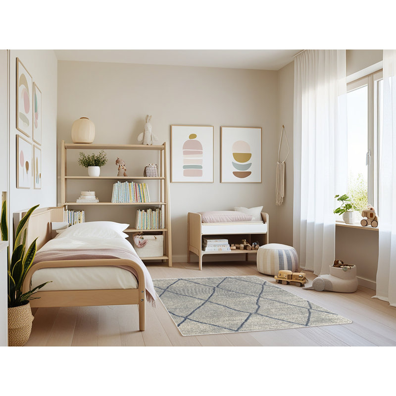 Geometric Indoor Rug, Rectangle 4' x 6'