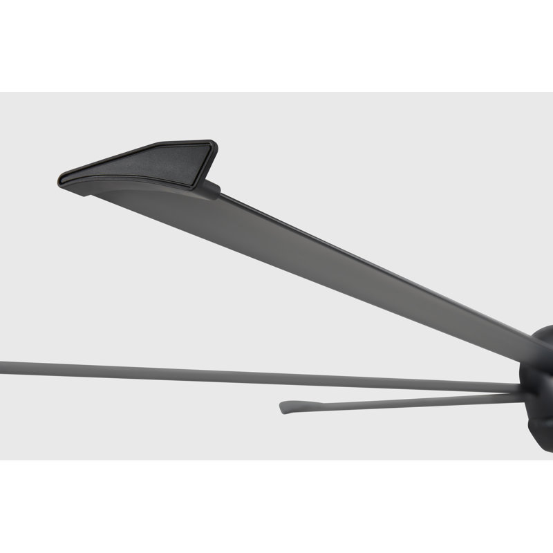 Turbo6 Smart Downrod Ceiling Fan, Black, Powdered Aluminum