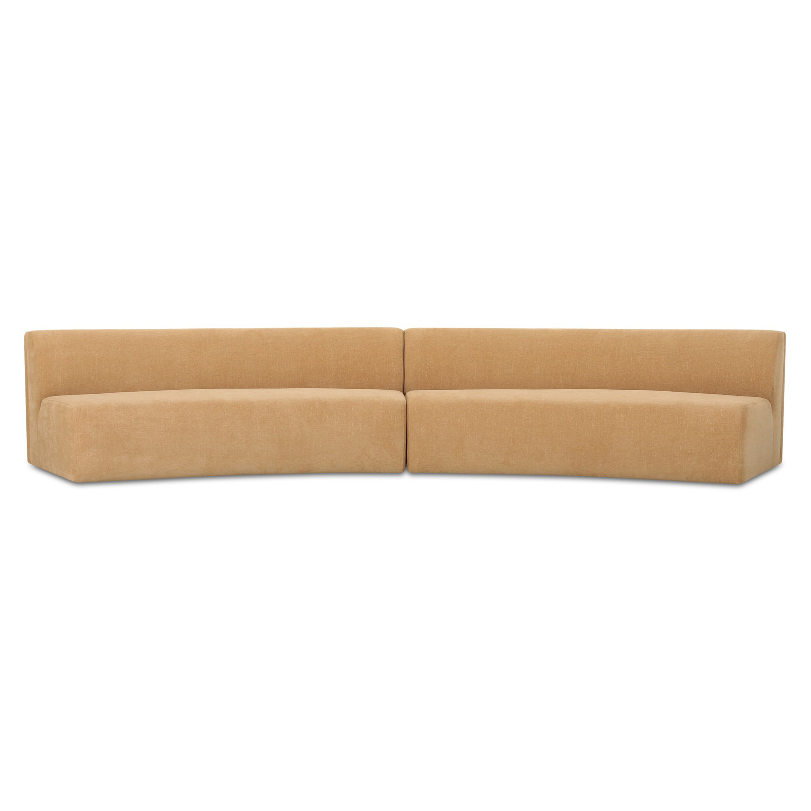 REMI Concave Modular Sectional, Yellow Polyester, 28.3" H x 161.4" W x 39" D