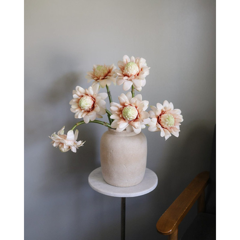 Faux Green Waratah Protea 16.5”, Pink, 31" H x 6" W