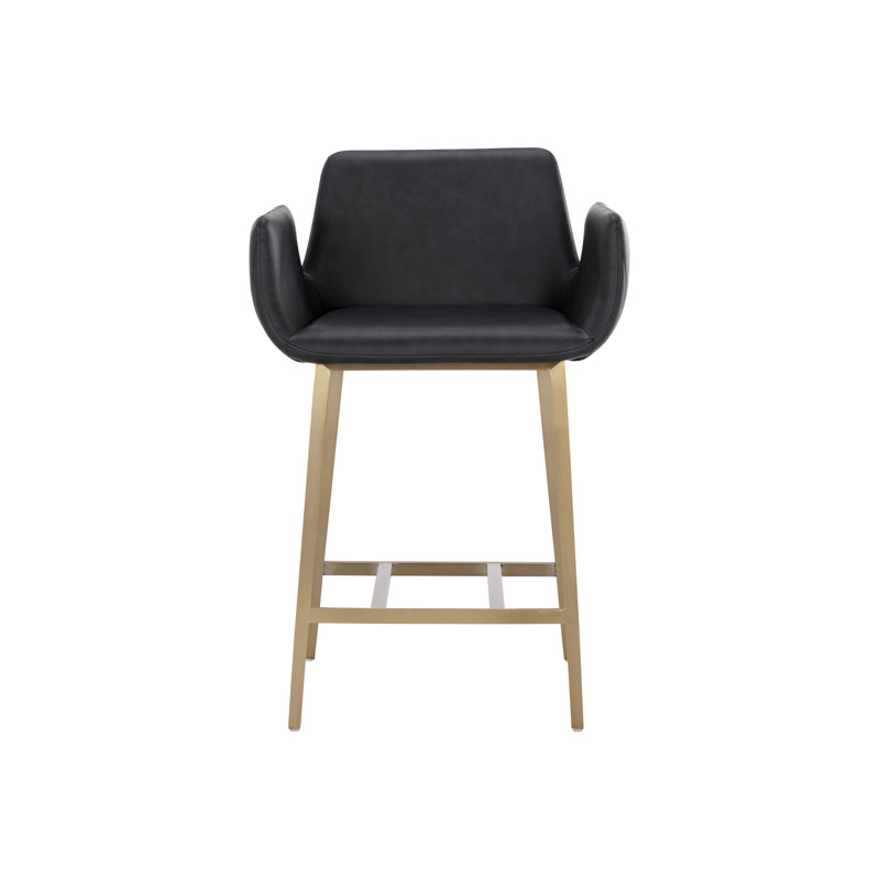 TABOURET DE COMPTOIR LUCANO - NOIR BRAVO, Tabouret de comptoir (siège d'une hauteur de 26 p, Noir, noir, noir, noir