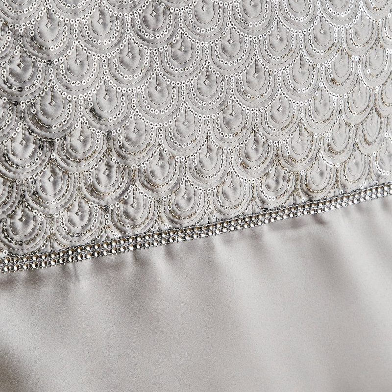 Catherine Lansfield Deco Sequin Dining Table Runner, Silver, 180cm Rectangle