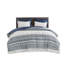 Housse de couette très grand / très grand - coton avec capitonnage en chenille, bleu marine, envers uni, housse de couette lavable à la machine, imprimé multicolore,-121234573-121234574