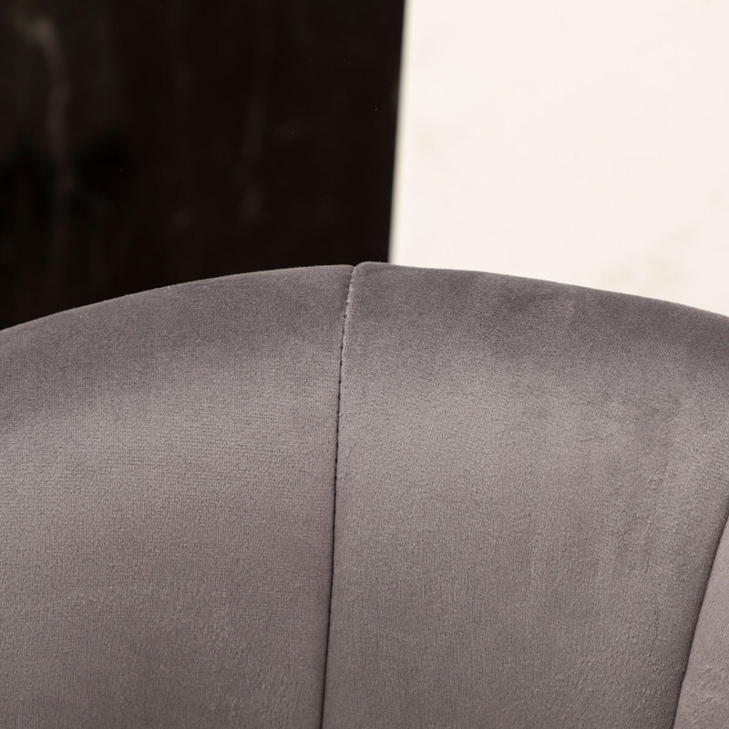 Tabouret de comptoir revêtu de velours l 22 po Johnnice , Gris