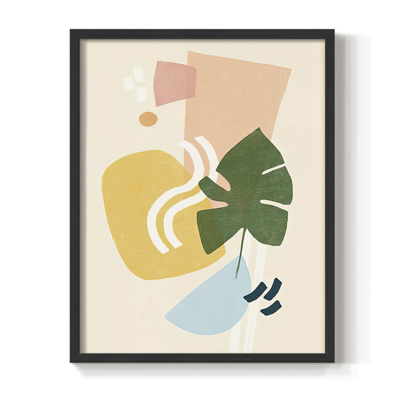 «Memphis Symphony III», reproduction encadrée - bois massif, Noir, noir, noir, noir, H 15 po x l 12 po