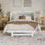 Commode lit escamotable en bois avec tiroir de rangement, station de charge intégrée et matelas Tucson-738224863-738224860