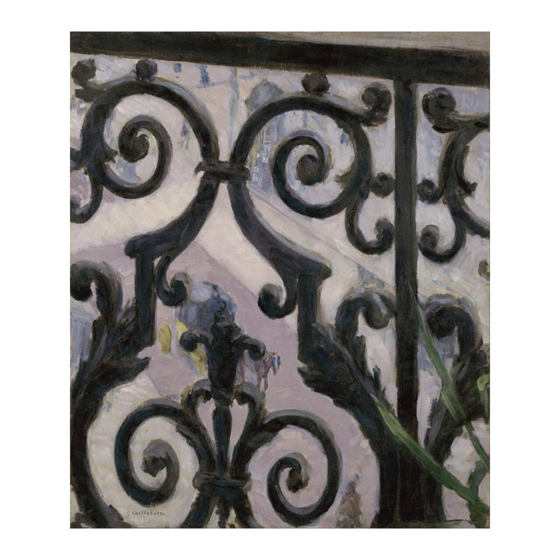 «View from a balcon» par Gustave Caillebotte - Estampe numérique, H 40 po x l 32 po
