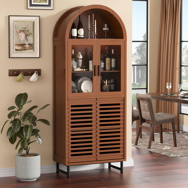 78.4" H Arched Cabinet With LED Lights