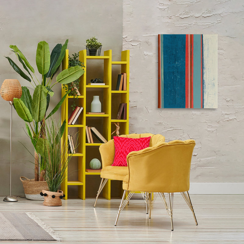 «Farmhouse Rustic Stripes», art mural sur toile par Pippin Schupbach, H 30 po x l 24 po
