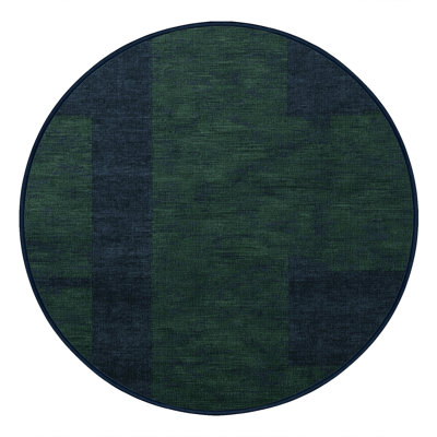 Tapis bleu en treillis lavable à la machine