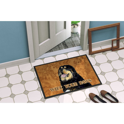 Tapis de porte d’intérieur anti-dérapant à essuie-tout Tibetan Spaniel