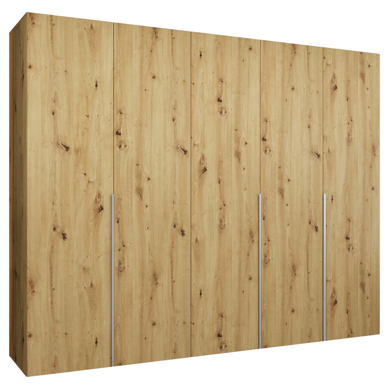 Manufactured Wood Wardrobe, artisan oak + handles: cashmere