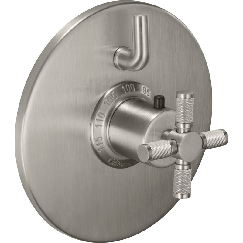 Descanso StyleTherm® 1/2" Trim Only with Single Volume Control - Knurled Handle, Satin Brass