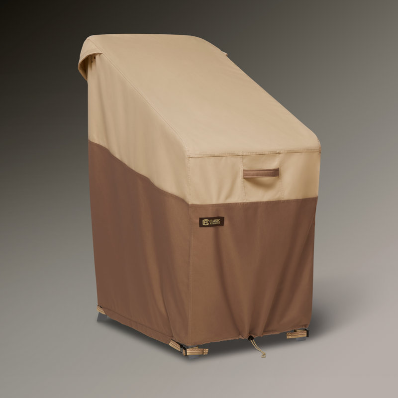 Veranda Outdoor Patio Chair Cover, 47" H x 26" W x 34" D, Brown/Beige