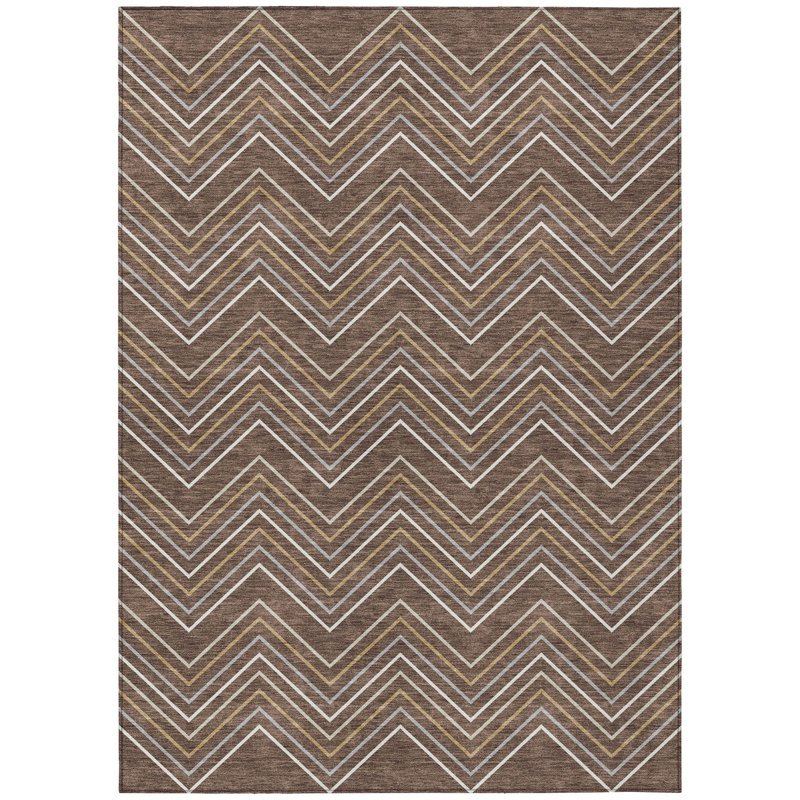 Machine Washable Indoor/Outdoor Jozwiak ACN2391 Geometric Rug, Rectangle 10' x 14'