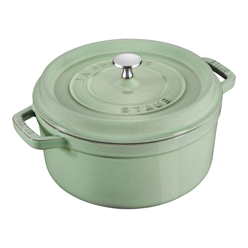Cocotte ronde en fonte La Cocotte, 5,5 pintes, Sauge