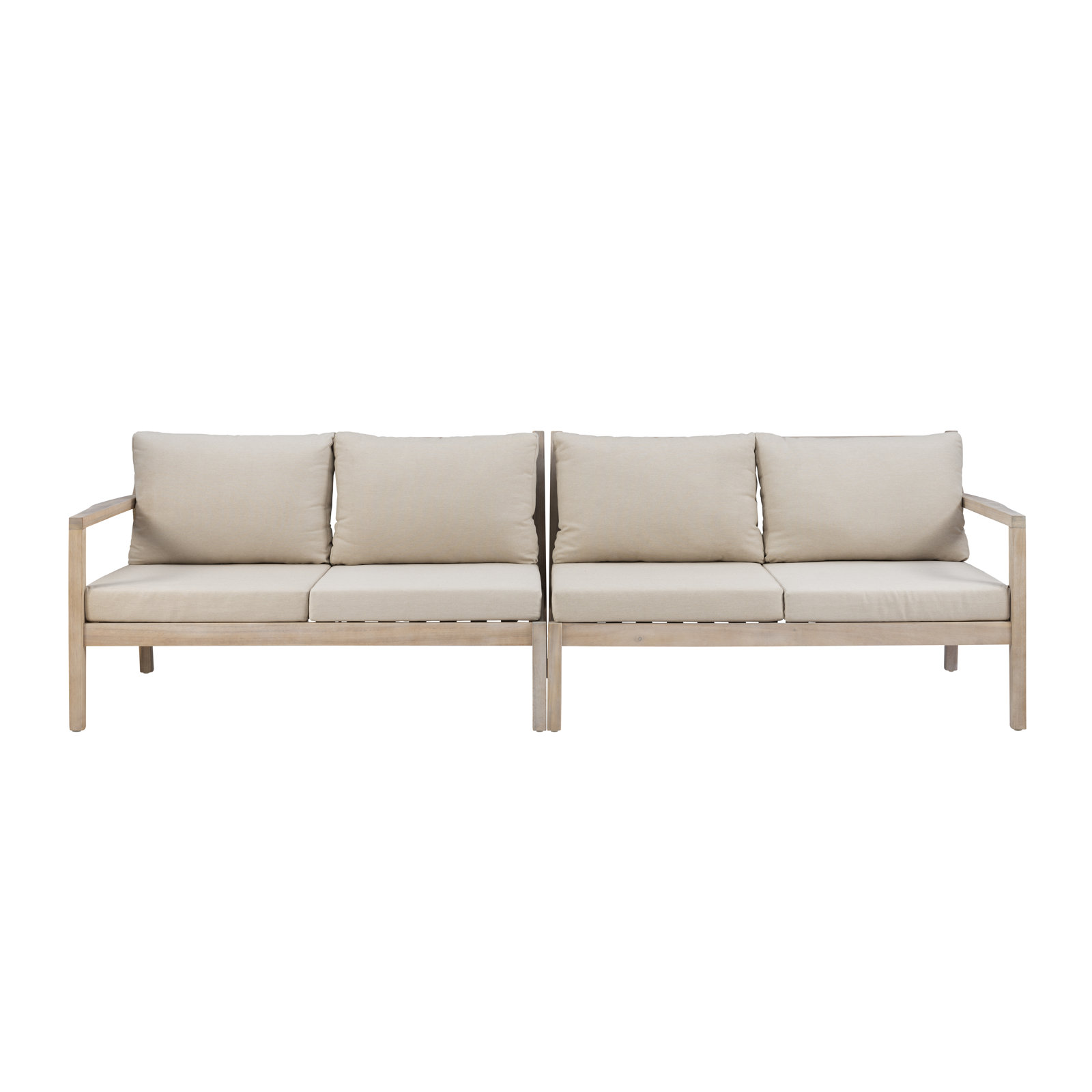 Amina 54'' Acacia Outdoor Loveseat, Beige