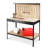 63" Tools Cabinet Working Tables Workbench Tool Storage Workshop Table With Drawers And Pegboard