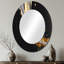 Miroir mural doré et noir I - décor de miroir mural ovale doré-1183533968