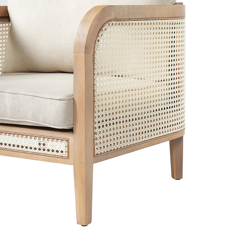 Chaise longue Cleothis Patio PE Rattan, Naturel
