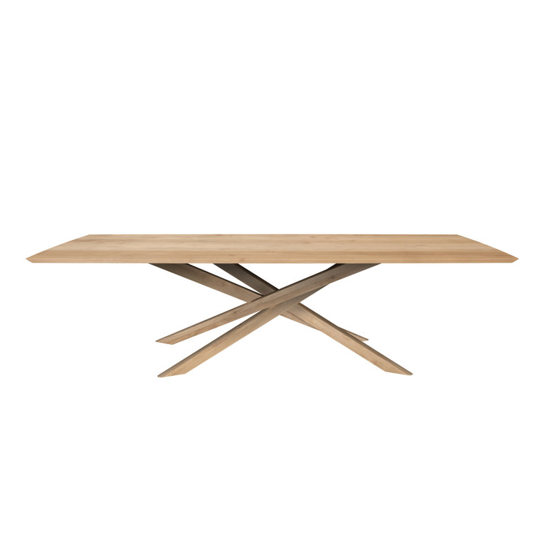 Mikado Solid Oak Dining Table, 43.3" W x 110.5" L