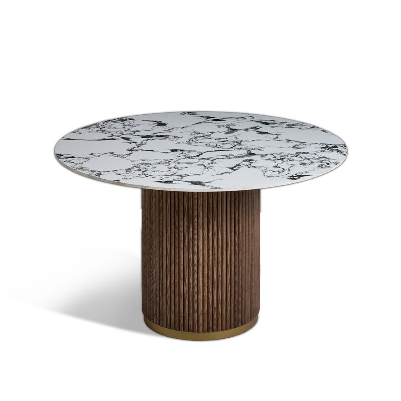 Delone Round Dining Table, White
