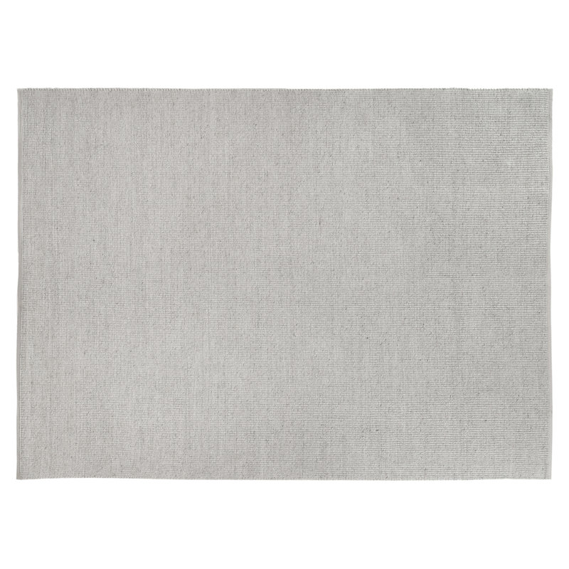 Hesse Hand-Loomed Polyester/Cotton Light Silver Area Rug, Rectangle 6' x 9'