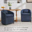 Ensemble de fauteuil de salle à manger en chenille avec coussin de dossier et roulettes universelles pour une assise confortable et flexible